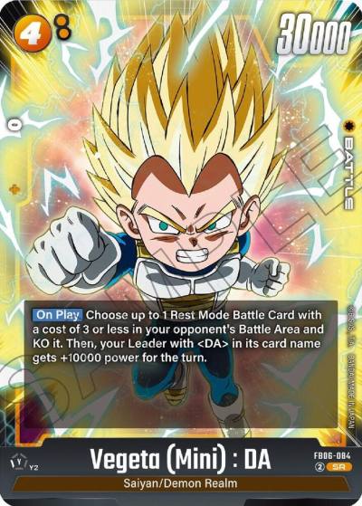 Vegeta Mini DA FB06-084 Rivals Clash Fusion World card