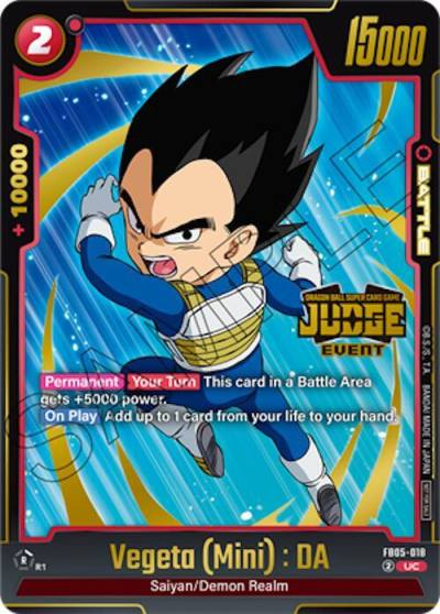 Vegeta Mini DA Judge Pack Event Judge 04 FB05-018 Tournament and Championship Promos Fusion World card