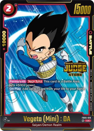 Vegeta Mini DA Judge Pack Store Judge 04 FB05-018 Tournament and Championship Promos Fusion World card