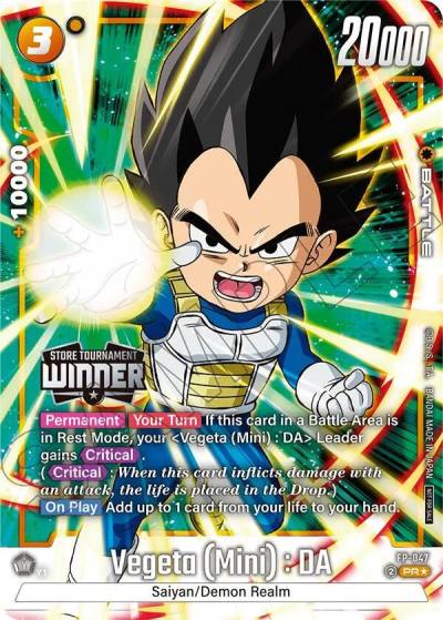 Vegeta Mini DA Tournament Pack Winner 07 FP-047 Tournament and Championship Promos Fusion World card