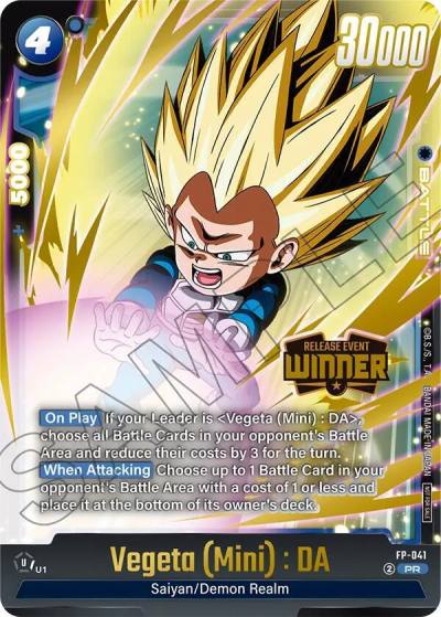 Vegeta Mini Release Event Winner FP-041 Rivals Clash Release Event Cards Fusion World card