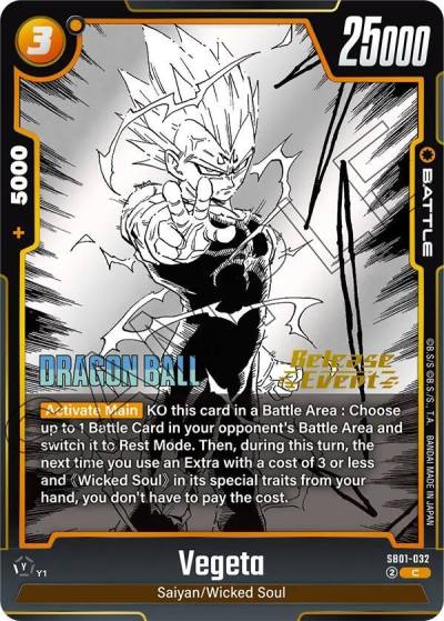 Vegeta SB01-032 Manga Booster 01 Release Event Cards Fusion World card