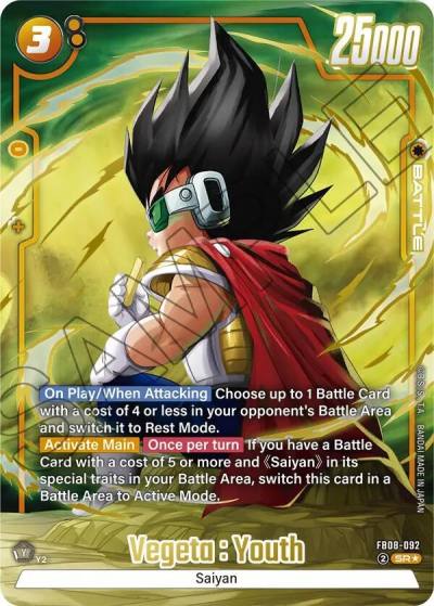 Vegeta Youth Alternate Art FB08-092 Saiyan's Pride Fusion World card