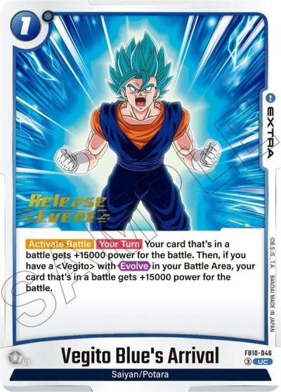 Vegito Blues Arrival FB10-046 Cross Force Release Event Cards Fusion World card