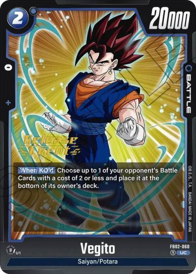 Vegito FB02-060 Blazing Aura Release Event Cards Fusion World card