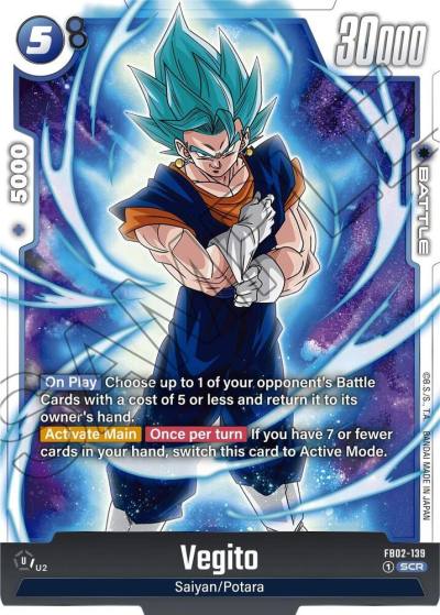 Vegito FB02-139 Blazing Aura Fusion World card
