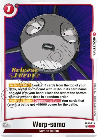 Warp sama FB05-024 New Adventure Release Event Cards Fusion World card