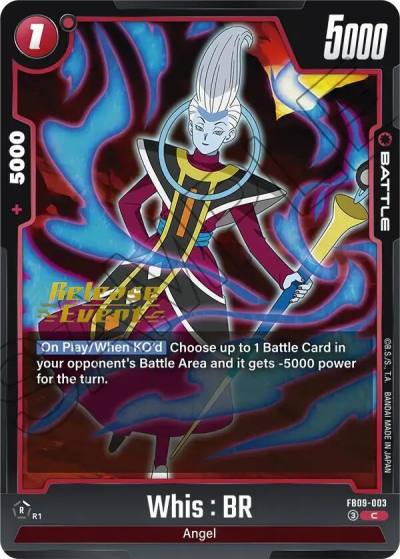 Whis BR FB09-003 Dual Evolution Release Event Cards Fusion World card