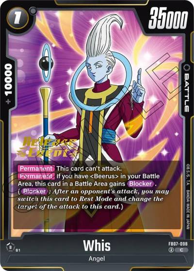 Whis FB07-098 Wish For Shenron Release Event Cards Fusion World card