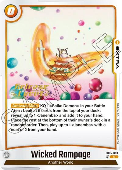 Wicked Rampage FB05-093 New Adventure Release Event Cards Fusion World card