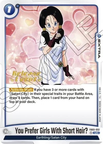 You Prefer Girls With Short Hair FB03-052 Raging Roar Release Event Cards Fusion World card