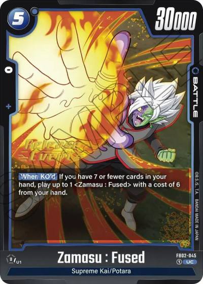 Zamasu Fused FB02-045 Blazing Aura Release Event Cards Fusion World card