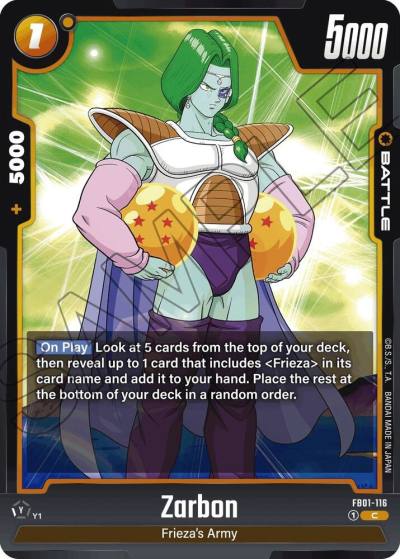 Zarbon FB01-116 Awakened Pulse Fusion World card