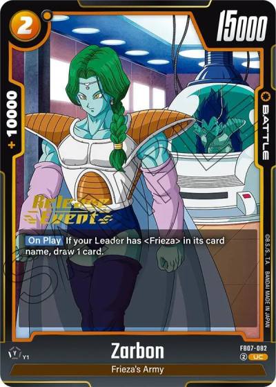 Zarbon FB07-082 Wish For Shenron Release Event Cards Fusion World card